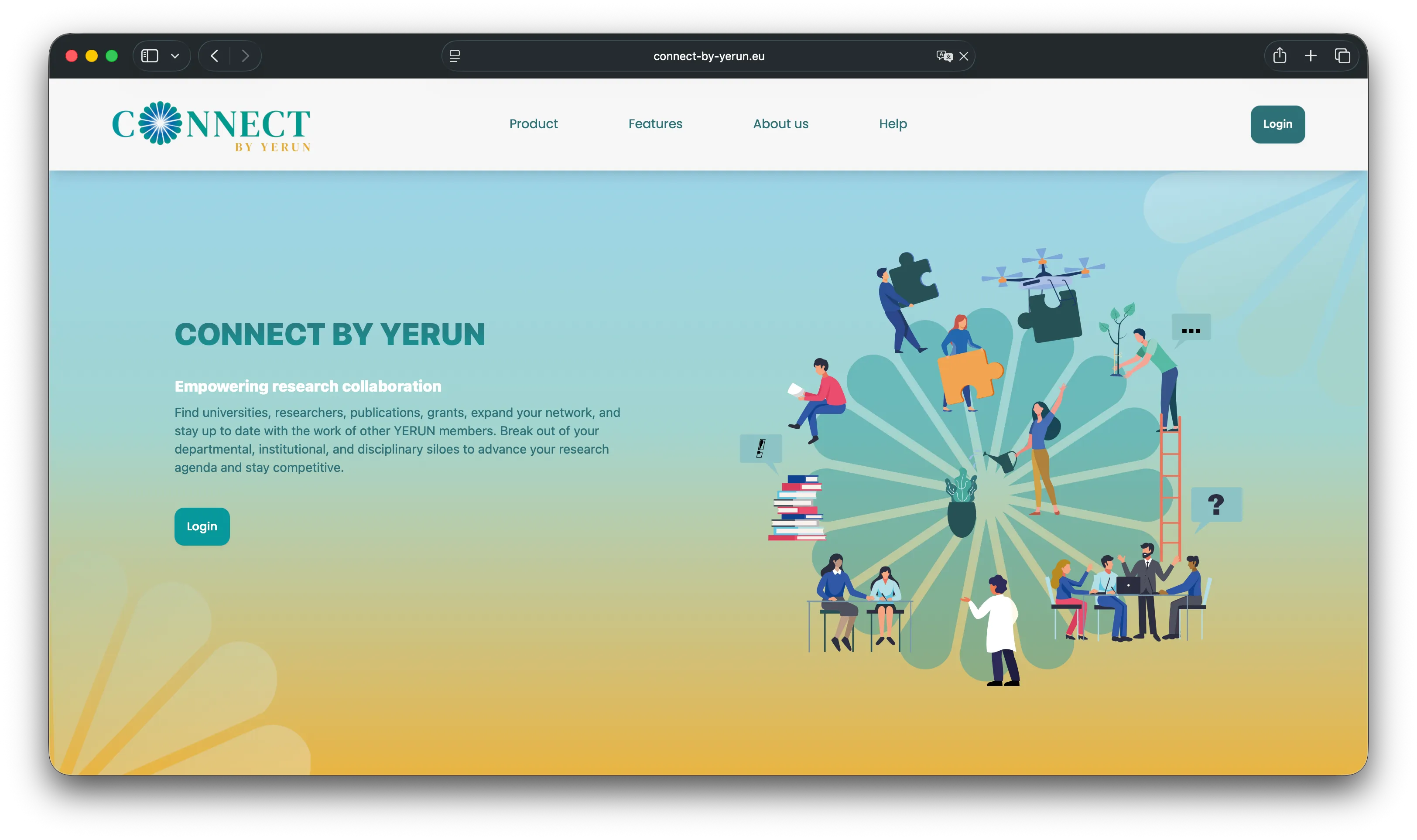 CONNECT BY YERUN landing page